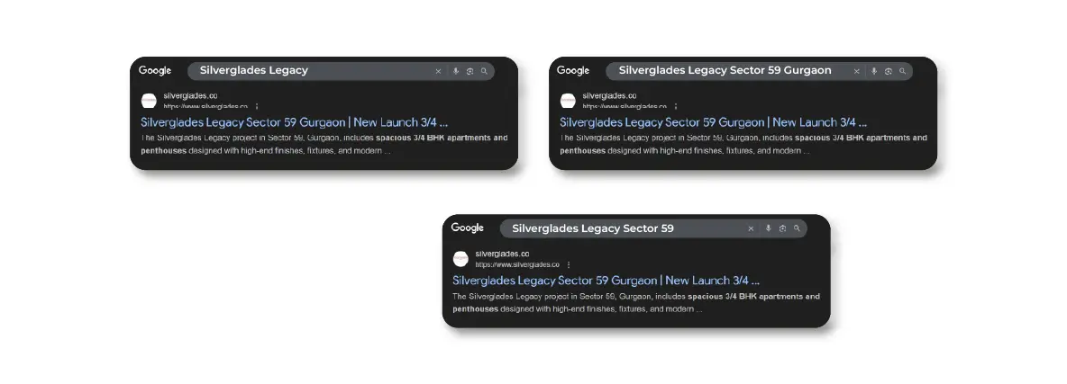 Top Ranking Keywords - Silverglades Legacy