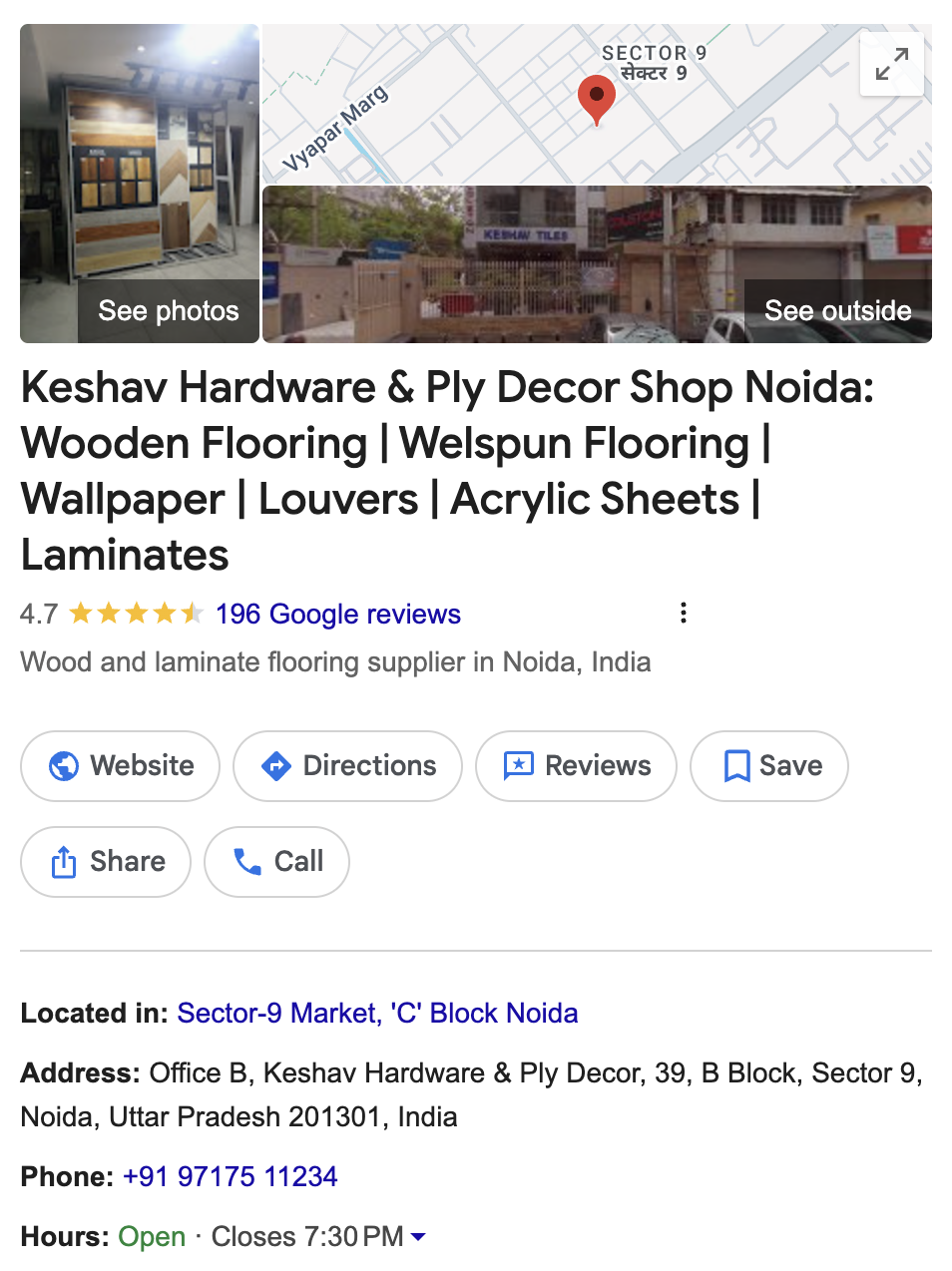 Keshav Tiles GMB Screenshot